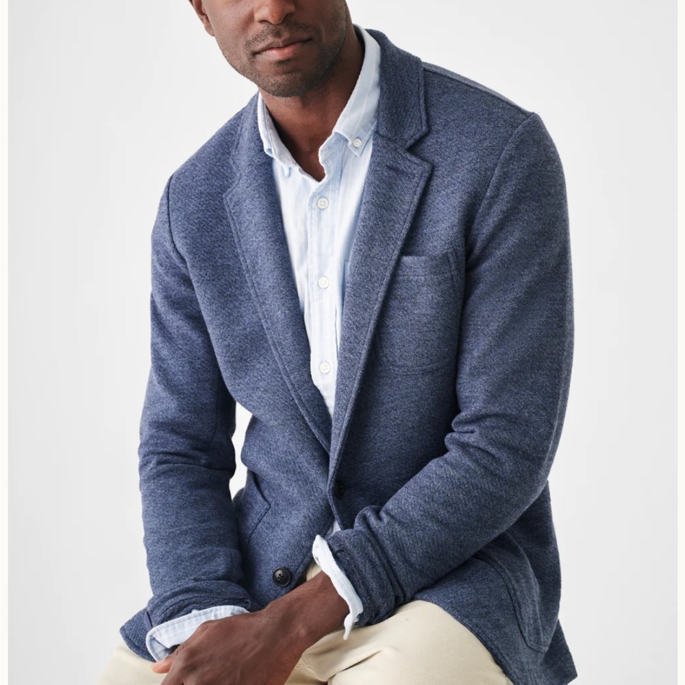 NWT Faherty Men’s Inlet Knit Blazer- Deep Navy Melange - size M